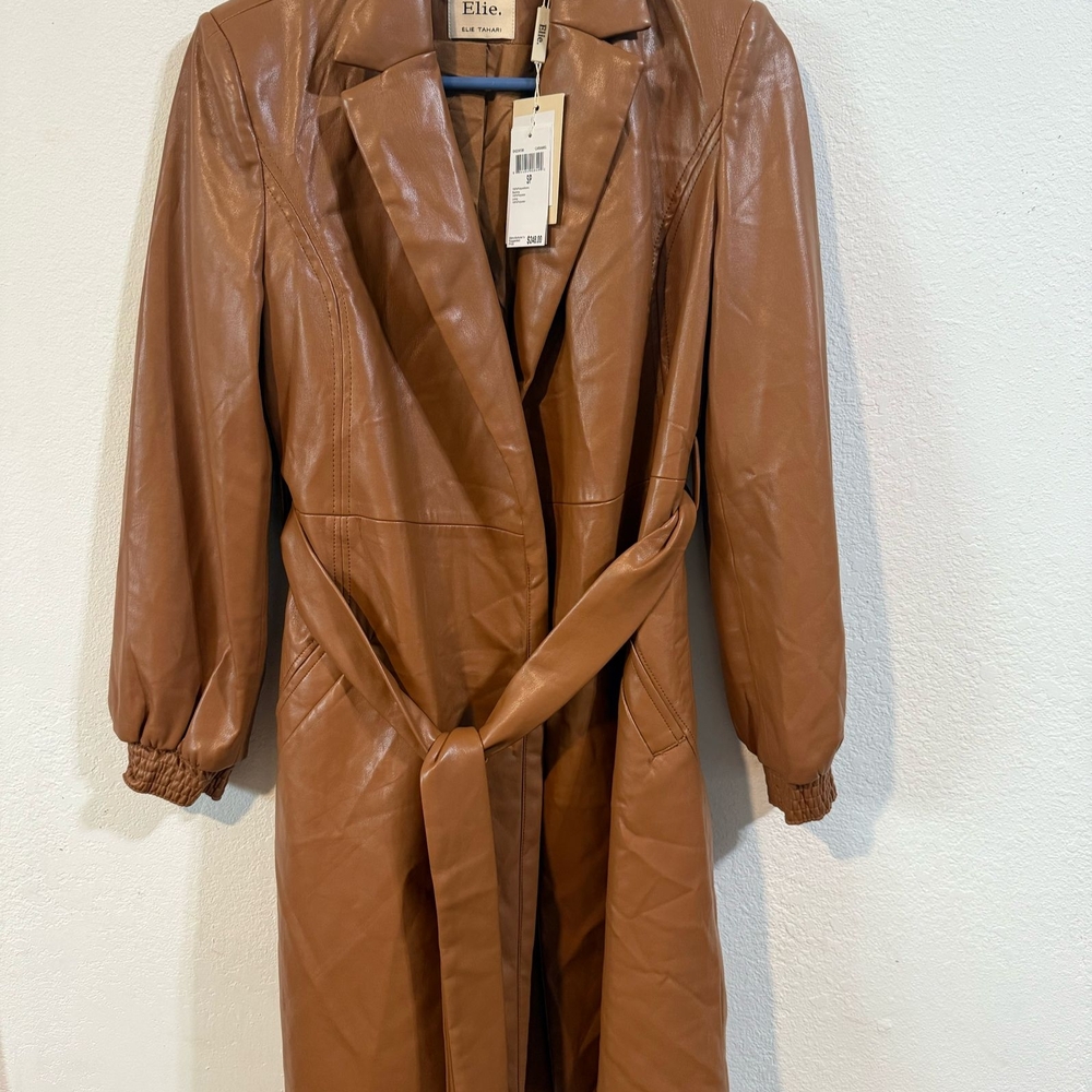 Elle Women's Tan Leather Coat